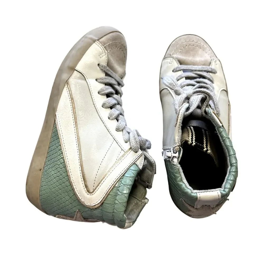 Shu Shop Rooney Kids Mint Snake High Top Sneakers Size Youth 2
